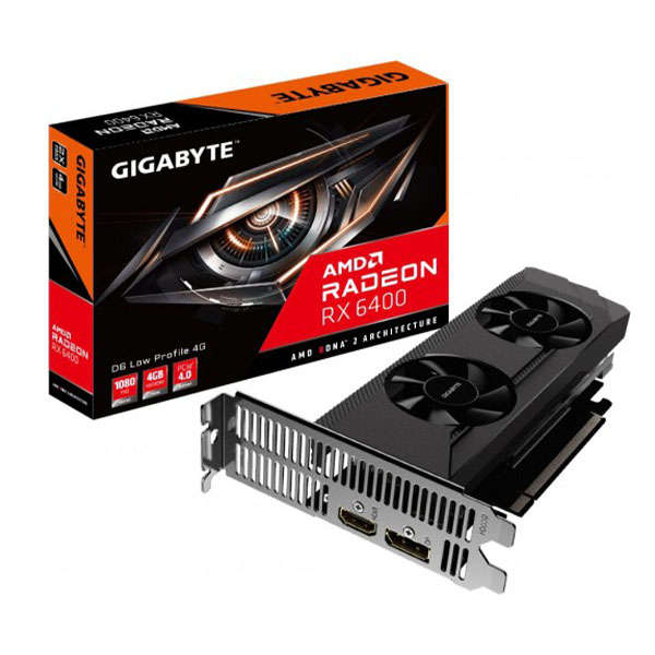 Gigabyte Radeon RX 6400 D6 4GB GDDR6 64-bit PCIe 4.0 x4 Low Profile Desktop Graphics Card