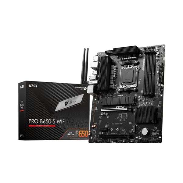 MSI PRO B650S-WIFI AMD B650 Ryzen Socket AM5 Micro-ATX Desktop Motherboard
