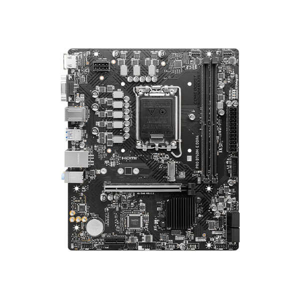 MSI PRO B760M-E DDR4 Intel B760 Raptor Lake LGA 1700 Micro-ATX Desktop Motherboard