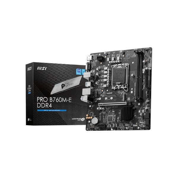 MSI PRO B760M-E DDR4 Intel B760 Raptor Lake LGA 1700 Micro-ATX Desktop Motherboard