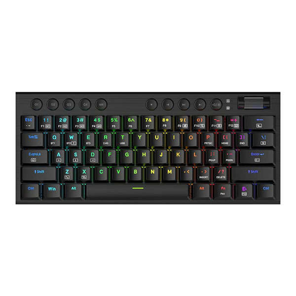 Redragon Noctis Pro 61Key Wireless Bluetooth Red Switch RGB Low Profile Gaming Mechanical Keyboar...