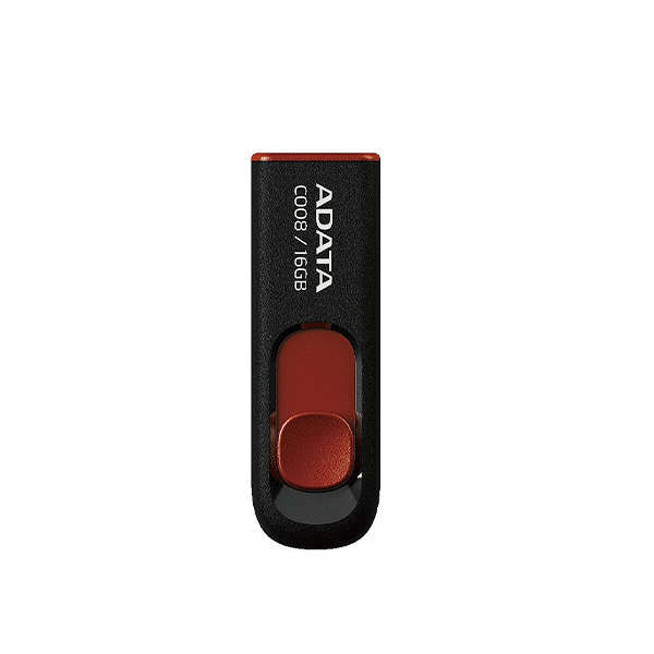 Adata AC008 USB 2.0 16GB Capless Sliding Flash Drive Black &amp; Red