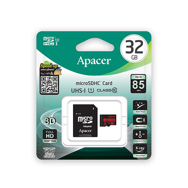 Apacer 32GB AP32MCSH10U Micro SD Card With adapter