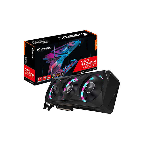 Gigabyte Radeon RX 6750 XT Aorus Elite 12G GV-R675XTAORUS E-12GD 12GB GDDR6 192-bit PCIe 4.0 Desk...