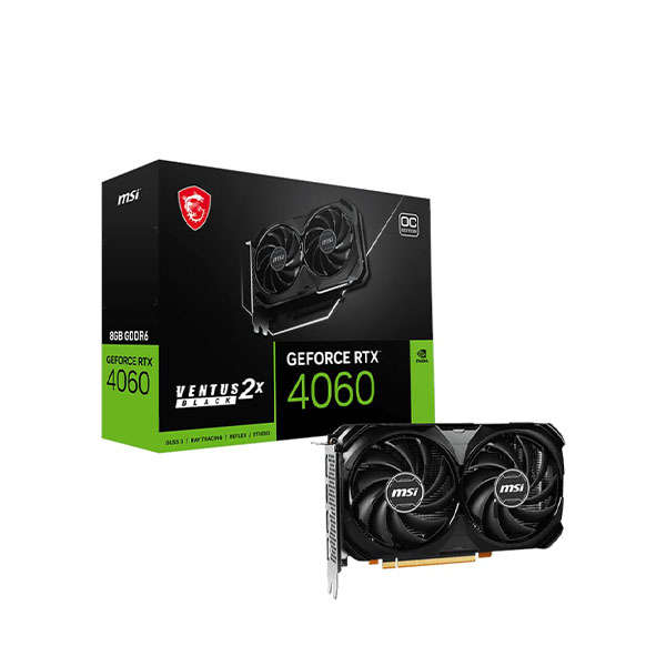 MSI Nvidia GeForce RTX 4060 Ventus 2x Black 8G GDDR6X 128-BIT Graphics Card