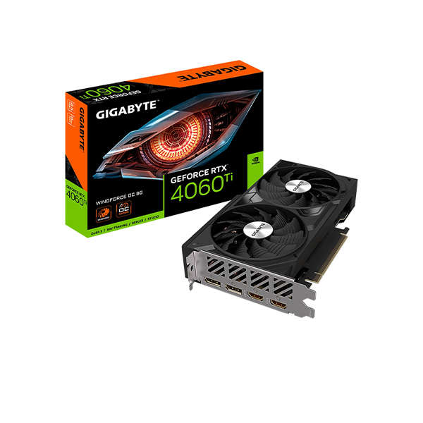 Gigabyte GeForce RTX 4060 Ti WINDFORCE OC 8G GV-N406TWF2OC-8GD 8GB GDDR6 128-Bit PCIe 4.0 Desktop...