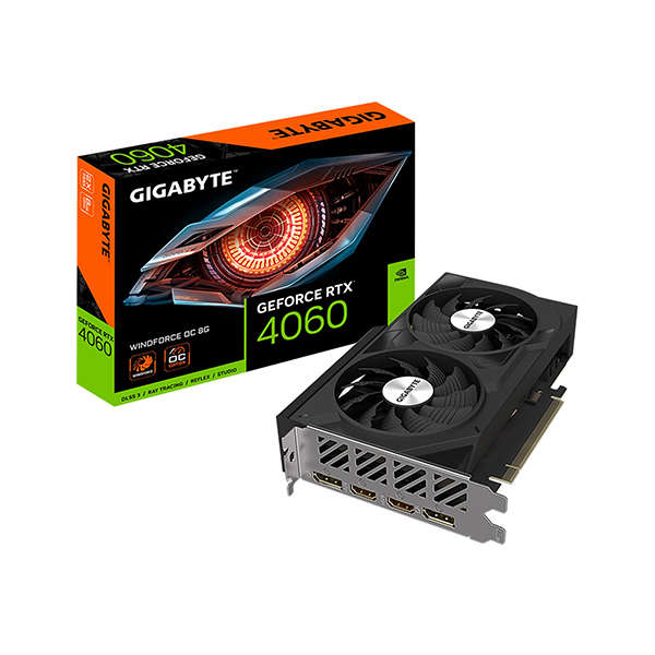 Gigabyte GeForce RTX 4060 WINDFORCE OC 8G GV-N4060WF2OC-8GD 8GB GDDR6 128-Bit PCIe 4.0 Desktop Gr...