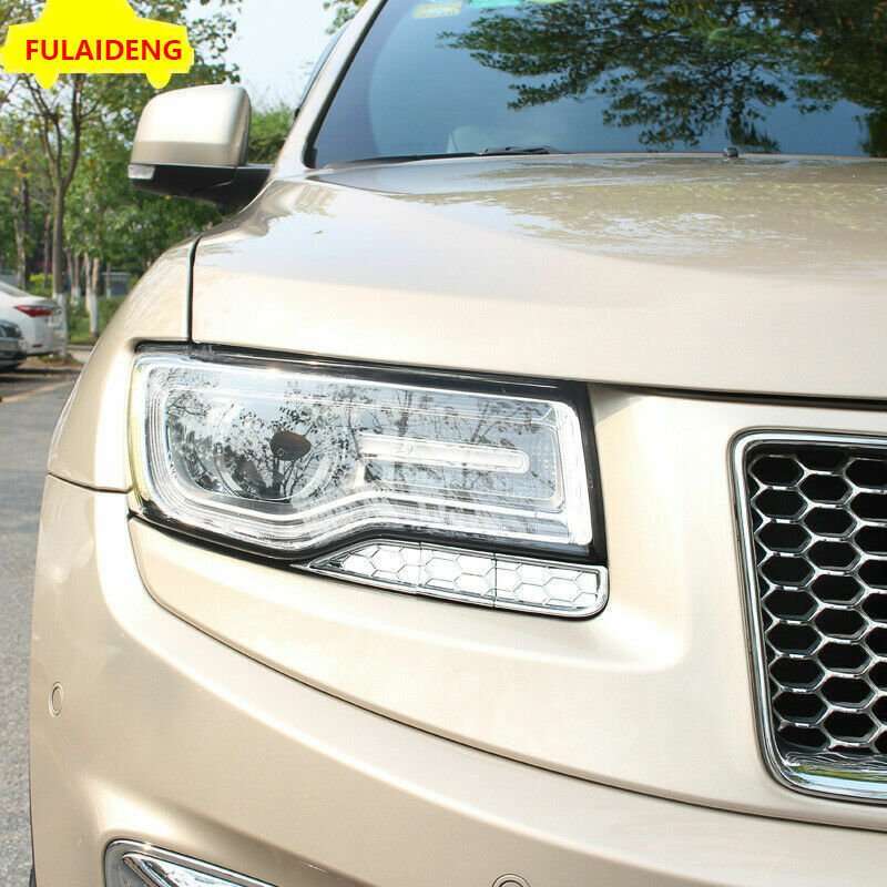 6pc For Jeep Grand Cherokee 2014-2020 Chrome Front Headlight Cleaner Washer Trim