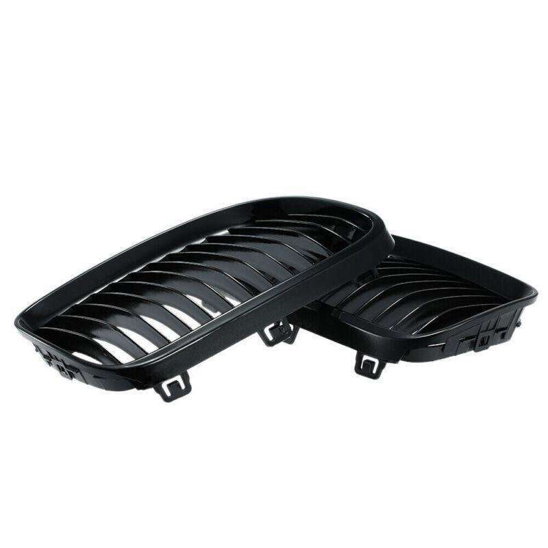 2X/Set Front Grille Shiny Black Fit for BMW E92 E93 10-15 Facelift Mesh Grill