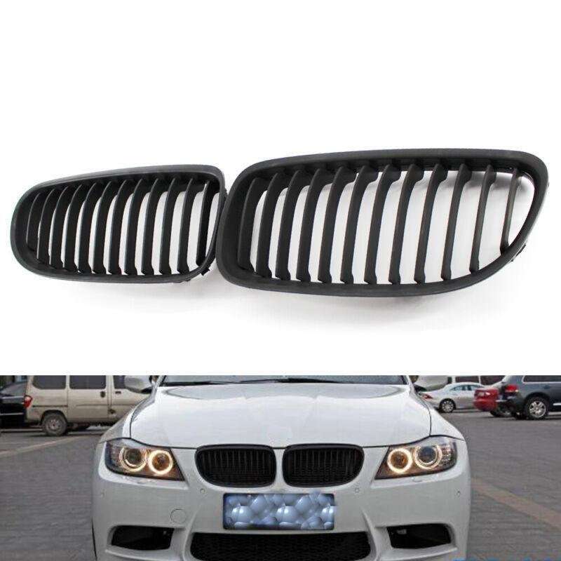 2X/Set Car Front Grille Matte Black fit for BMW 3 Series E90 09-11 10 Mesh Grill