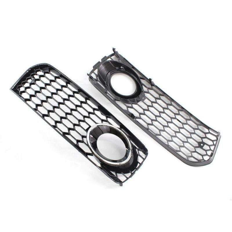 For 08-12 AUDI A5 S-Line S5 HONEYCOMB FRONT BUMPER FOG LIGHT GRILLE COVER CHROME
