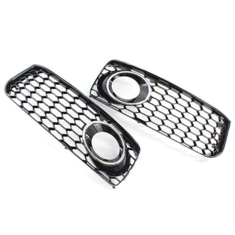 For 08-12 AUDI A5 S-Line S5 HONEYCOMB FRONT BUMPER FOG LIGHT GRILLE COVER CHROME