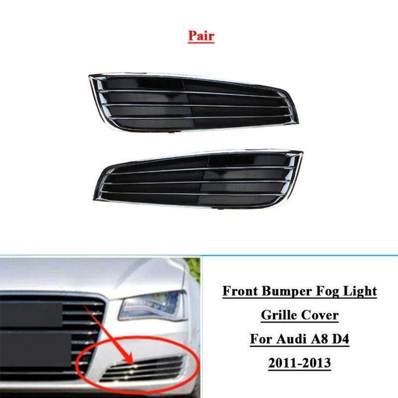 2x Front Bumper Fog Lamp Grille Cover For Audi A8 D4 2011-2013 Left+Right Side