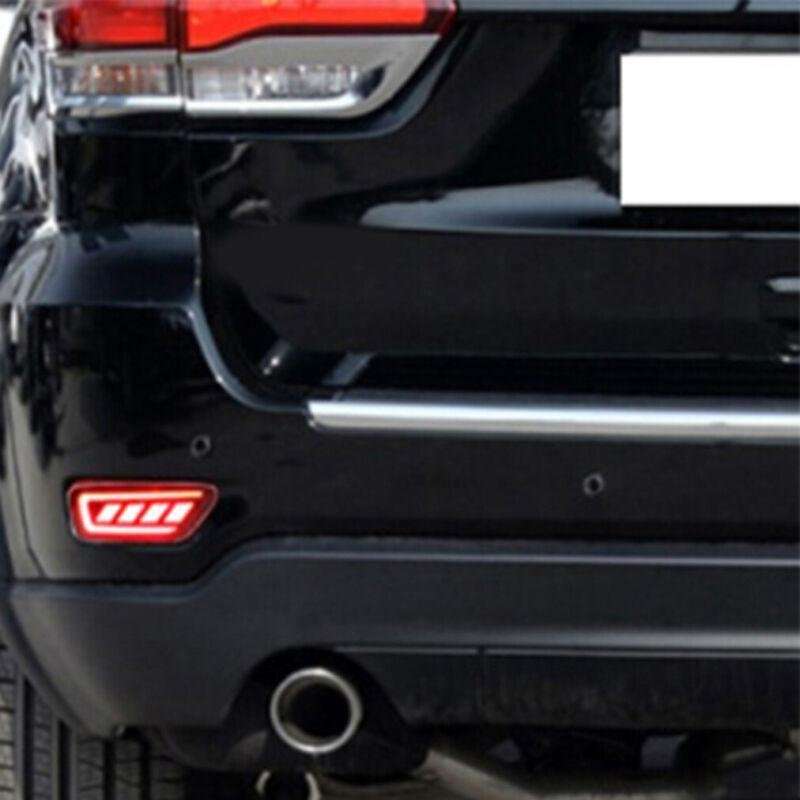 Smoked Rear Fog Taillight Bumper Reflector Light For Jeep Compass 2011-2015 Pair