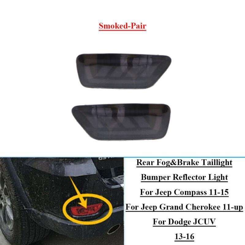 Smoked Rear Fog Taillight Bumper Reflector Light For Jeep Compass 2011-2015 Pair