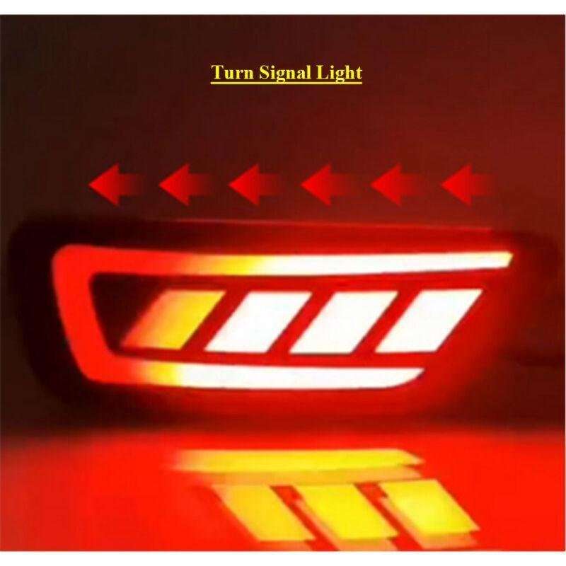 Smoked Rear Fog Taillight Bumper Reflector Light For Jeep Compass 2011-2015 Pair