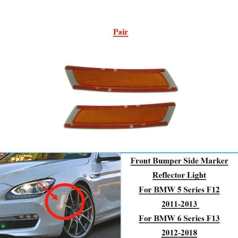 2pcs Front Bumper Side Marker Reflector Lights For BMW 5 6 Series F12 F13 11-18
