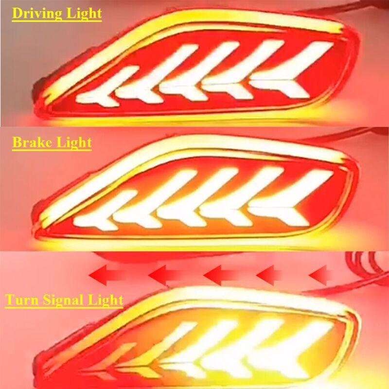 Rear Fog&amp;Brake Taillight Bumper Reflector Lights For Kia Seltos 19-21 Pair A