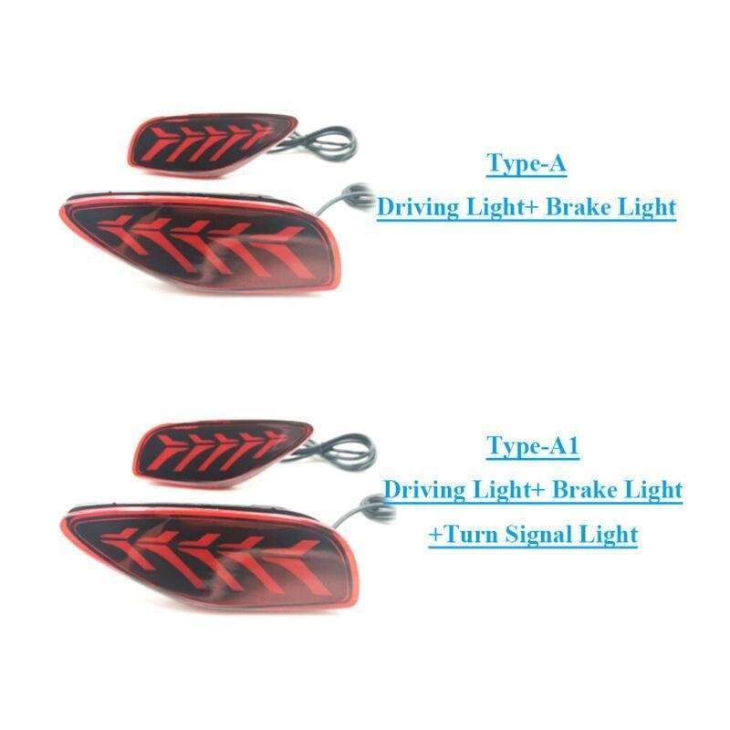 Rear Fog&amp;Brake Taillight Bumper Reflector Lights For Kia Seltos 19-21 Pair A