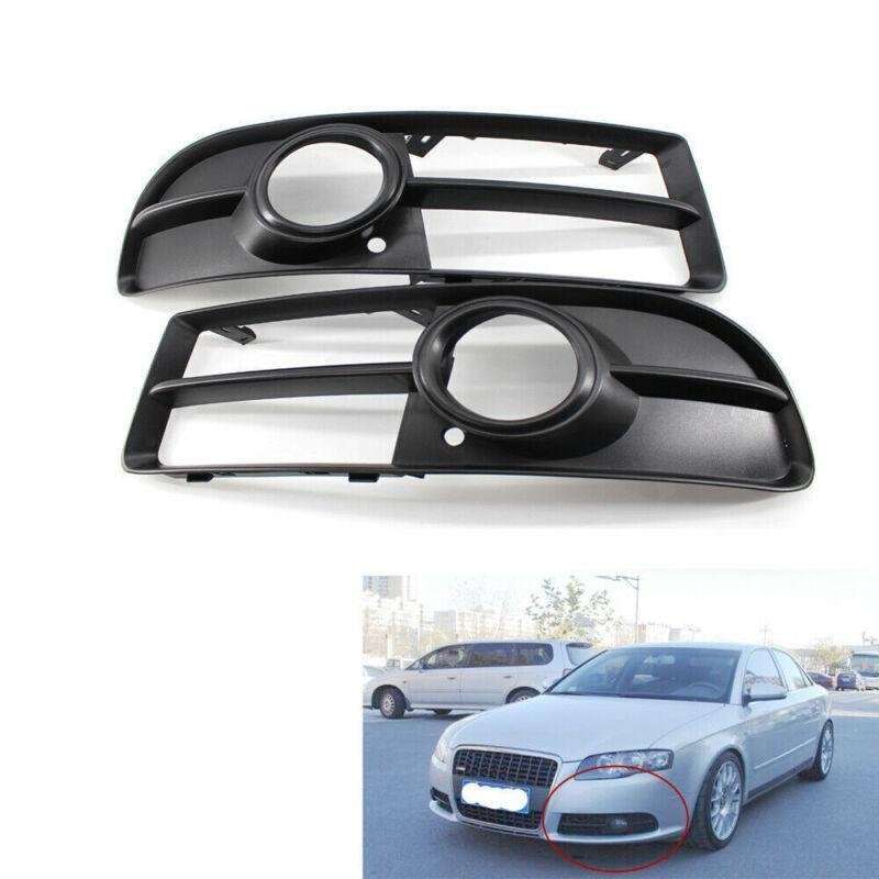2X/Set Front Lower Bumper Fog Light Mesh Grille for Audi A4 B7 S-line S4 05-08