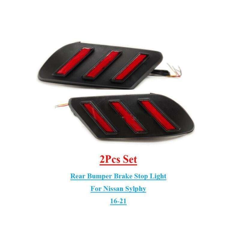 Rear Fog&amp;Brake Taillight Bumper Reflector Lights For Sylphy 16-21 Pair