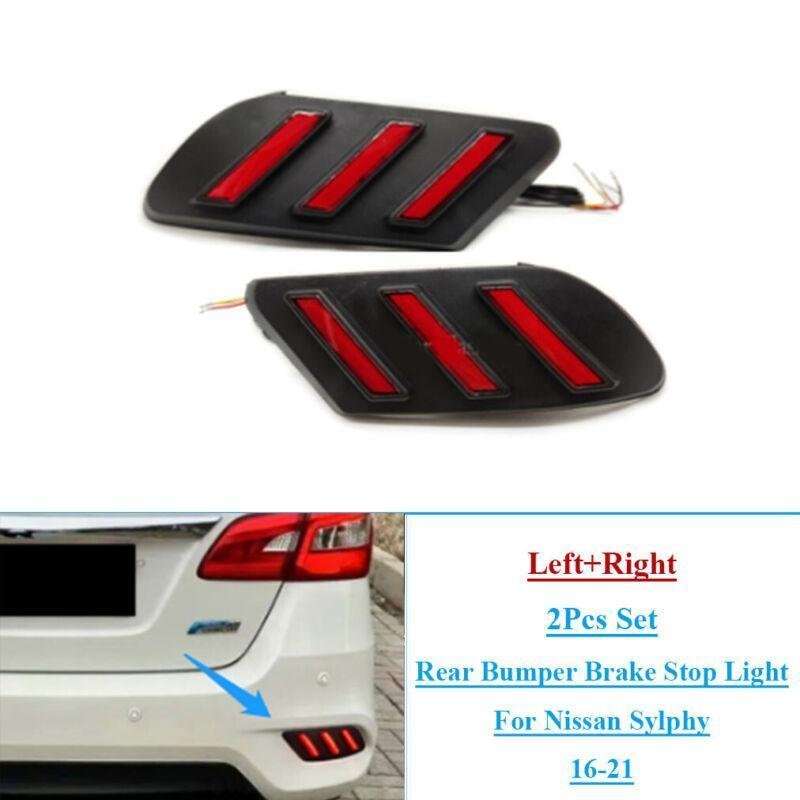 Rear Fog&amp;Brake Taillight Bumper Reflector Lights For Sylphy 16-21 Pair