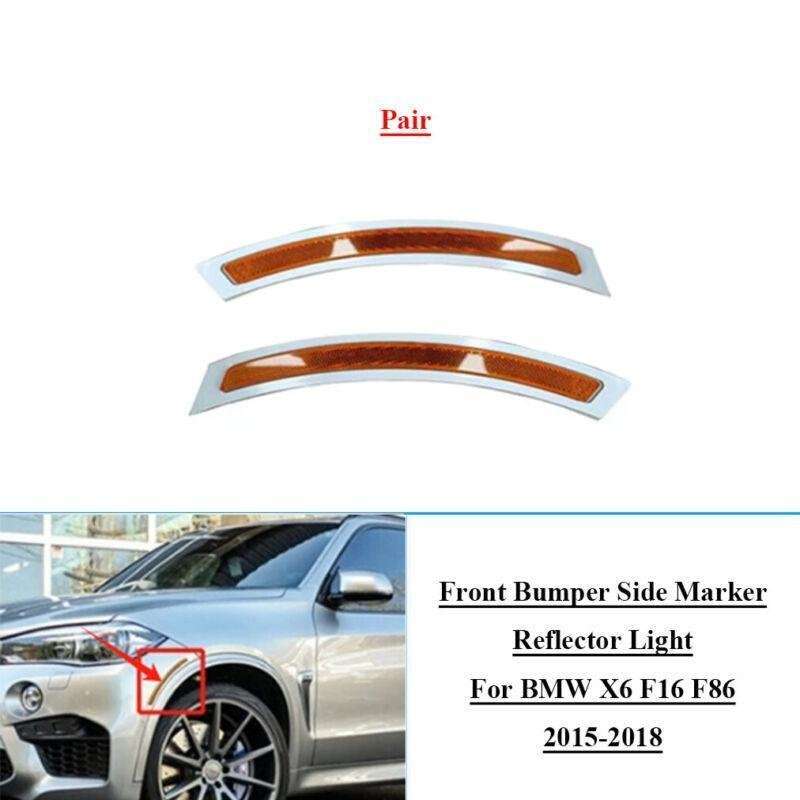 2pcs Front Bumper Side Marker Reflector Light For BMW X6 F16 F86 2015-2018