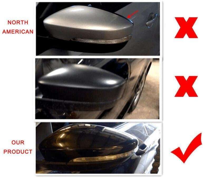 Pair Gloss Black Wing Mirror Cover Cap for VW Beetle/CC/Eos/Jetta/Passat 09-12
