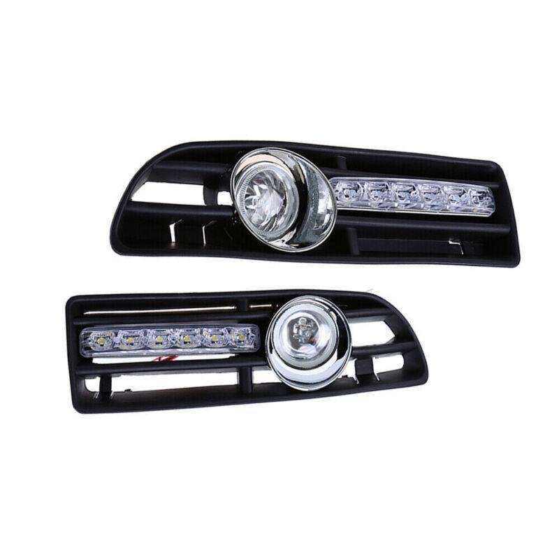 Car GRILLE FOG Light Fit FOR VW JETTA BORA MK4 99-04 LED DRL (white)