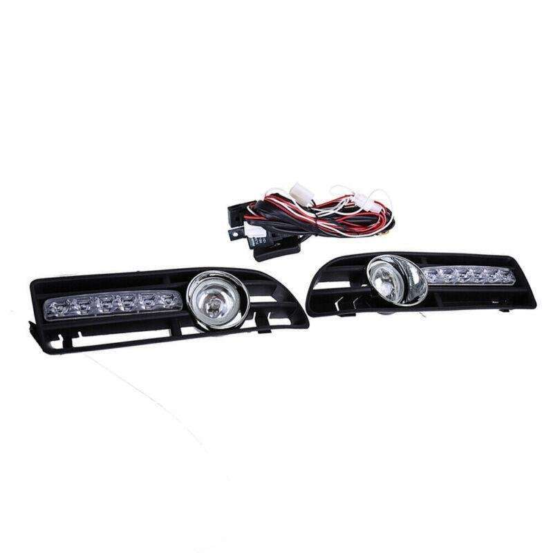 Car GRILLE FOG Light Fit FOR VW JETTA BORA MK4 99-04 LED DRL (white)