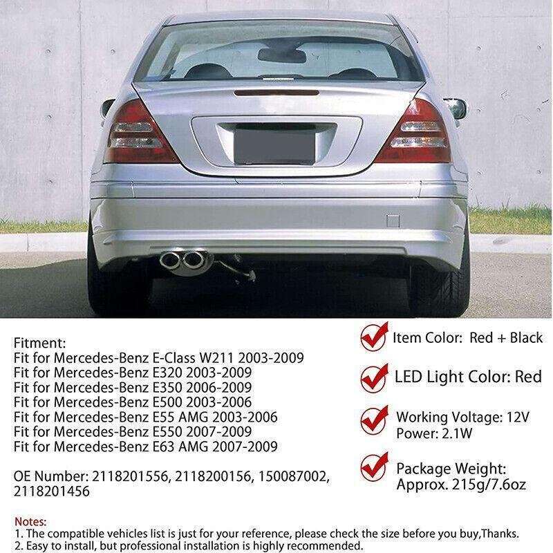 LED Rear Stop Lamp For Mercedes-Benz W211 E-Class 03-09 Red Third Brake Light