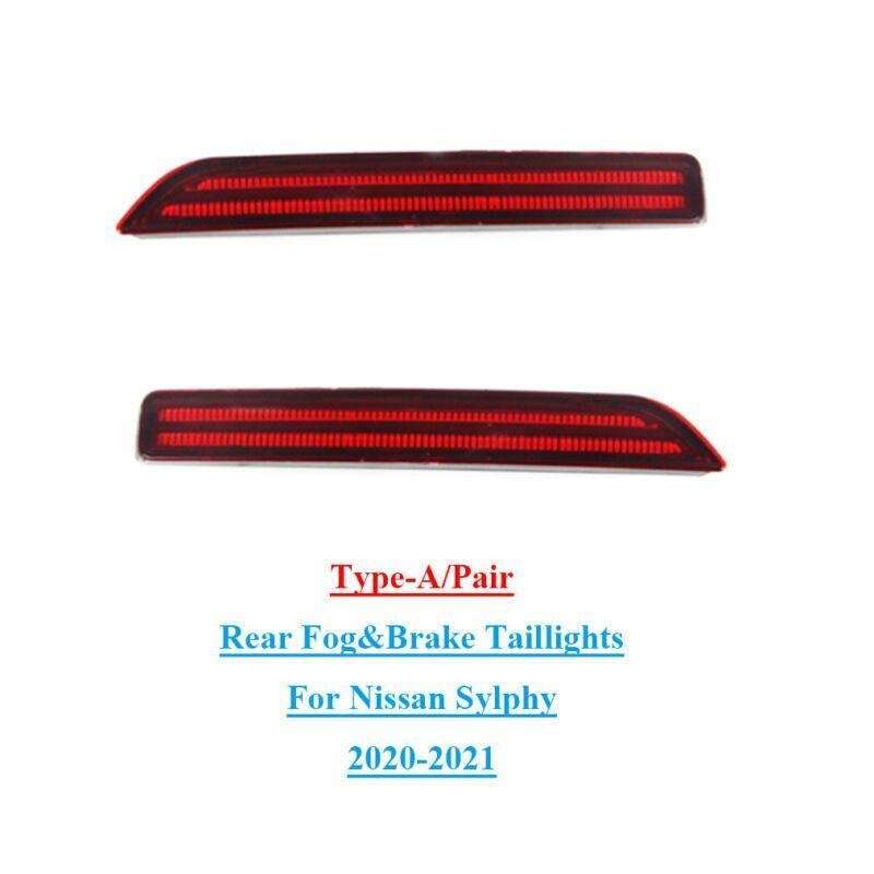 Pair Rear Fog&amp;Brake Taillight Bumper Reflector Lights For Sylphy 20-21 A
