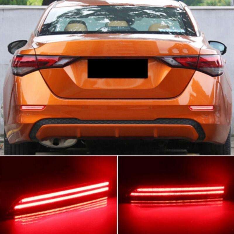 Pair Rear Fog&amp;Brake Taillight Bumper Reflector Lights For Sylphy 20-21 A