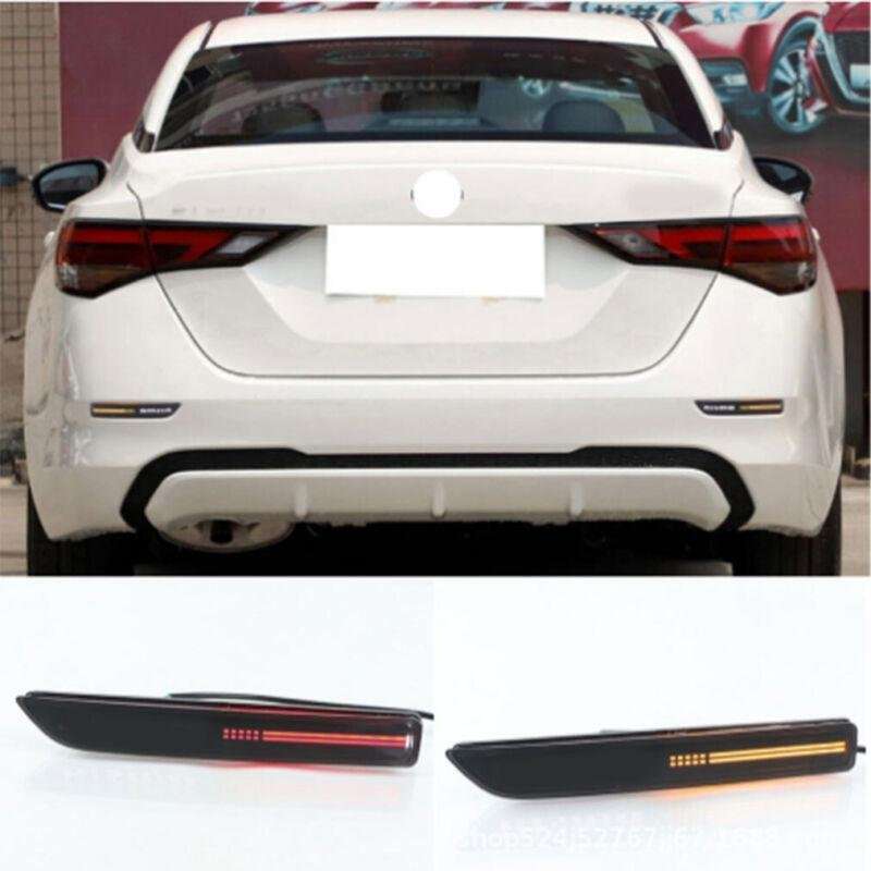 Pair Rear Fog&amp;Brake Taillight Bumper Reflector Lights For Sylphy 20-21 A