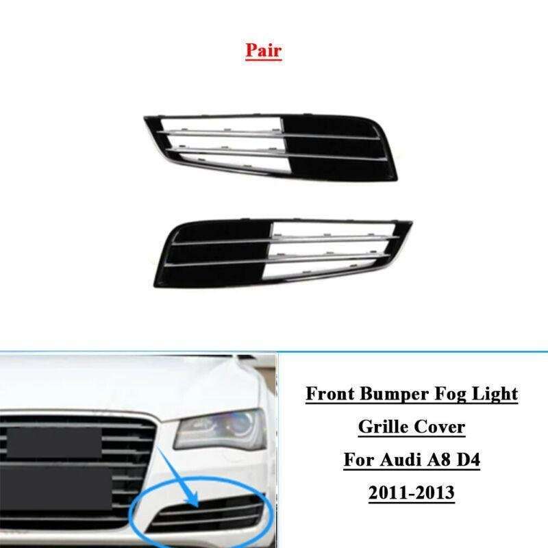 2x Front Bumper Fog Lamp Grille Cover For Audi A8 D4 11-13 LR 4H0807679K/680M