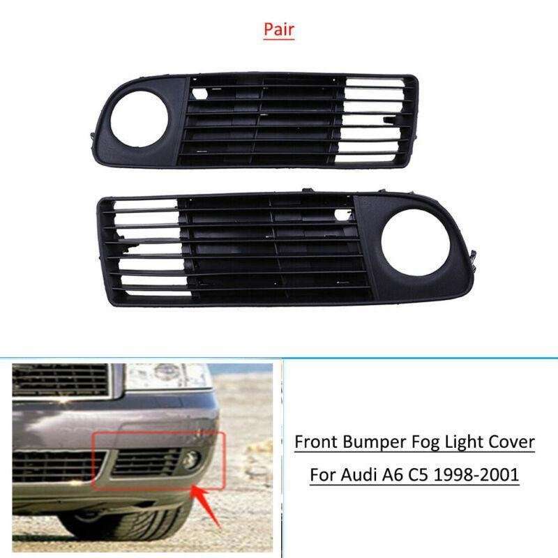 Front Lower Bumper Fog Light Cover Grille For Audi A6 C5 1998-2002 Pair