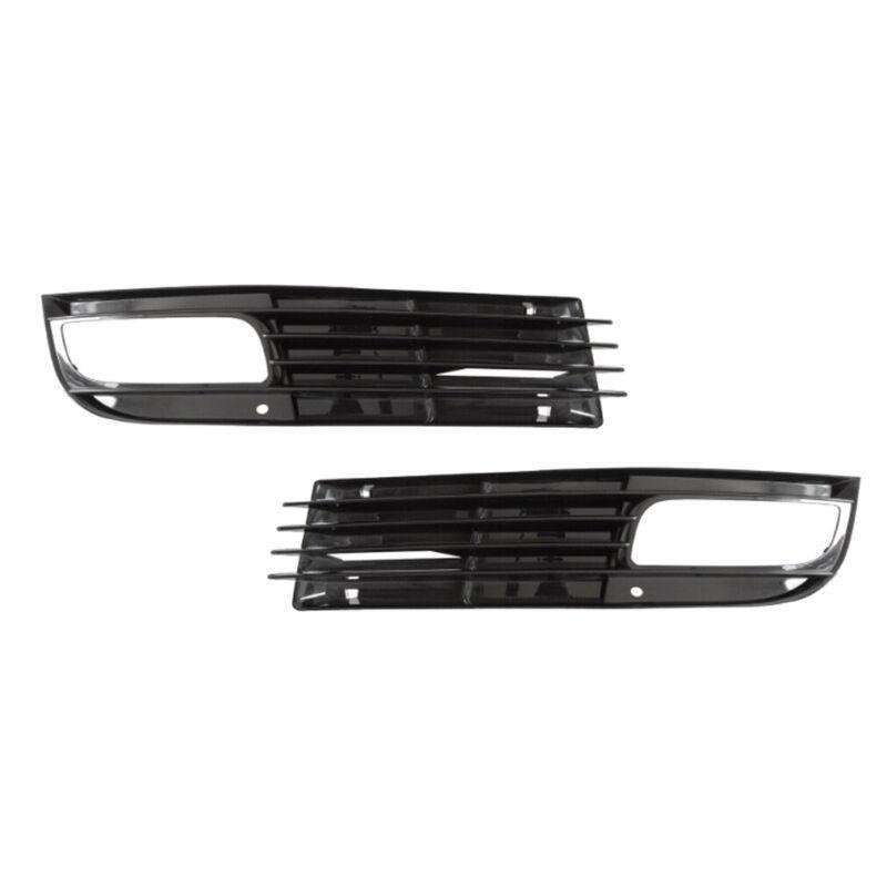 2x Front Bumper Fog Light Grille Covers For Audi A8 4E D3 Facelift 2008-2010 LR