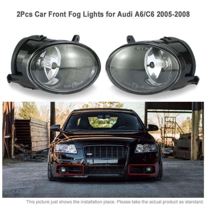 1 Pair of Car Front Fog Lights Lamp w/ Bulb Fit For Audi A6 C6 05-08 4F0941700