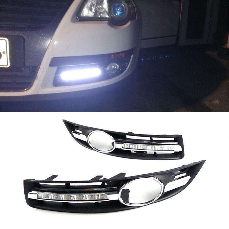 For Volkswagen Magotan 07-11 Pair Daytime Running Light LED Fog Head Lamp DRL