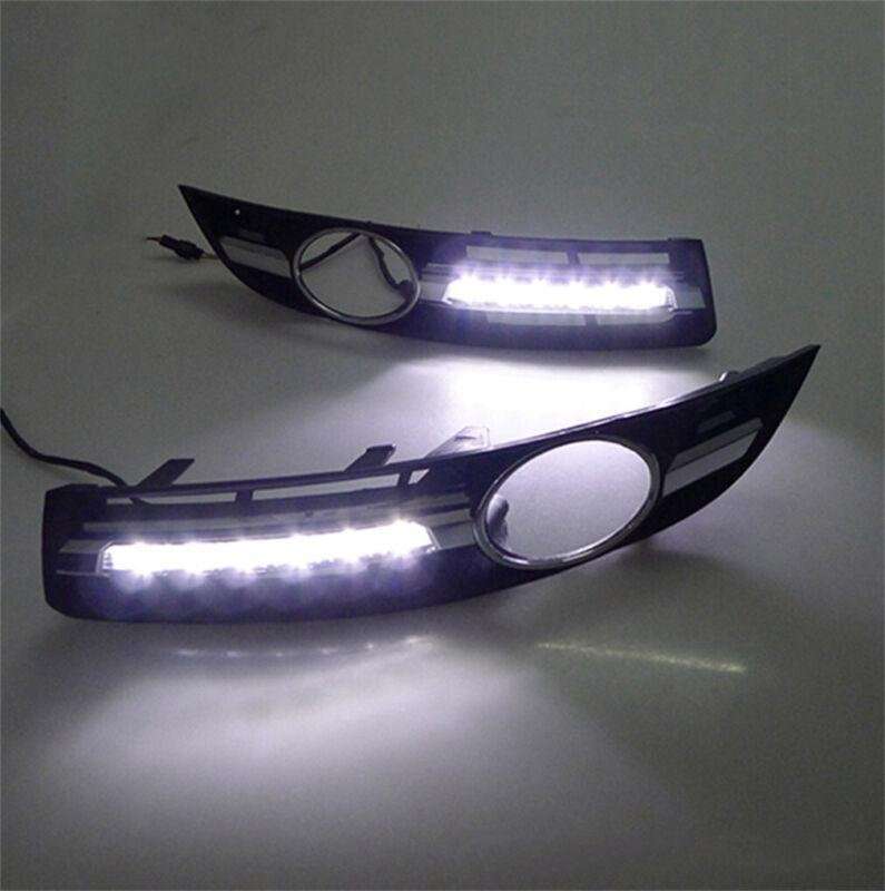For Volkswagen Magotan 07-11 Pair Daytime Running Light LED Fog Head Lamp DRL