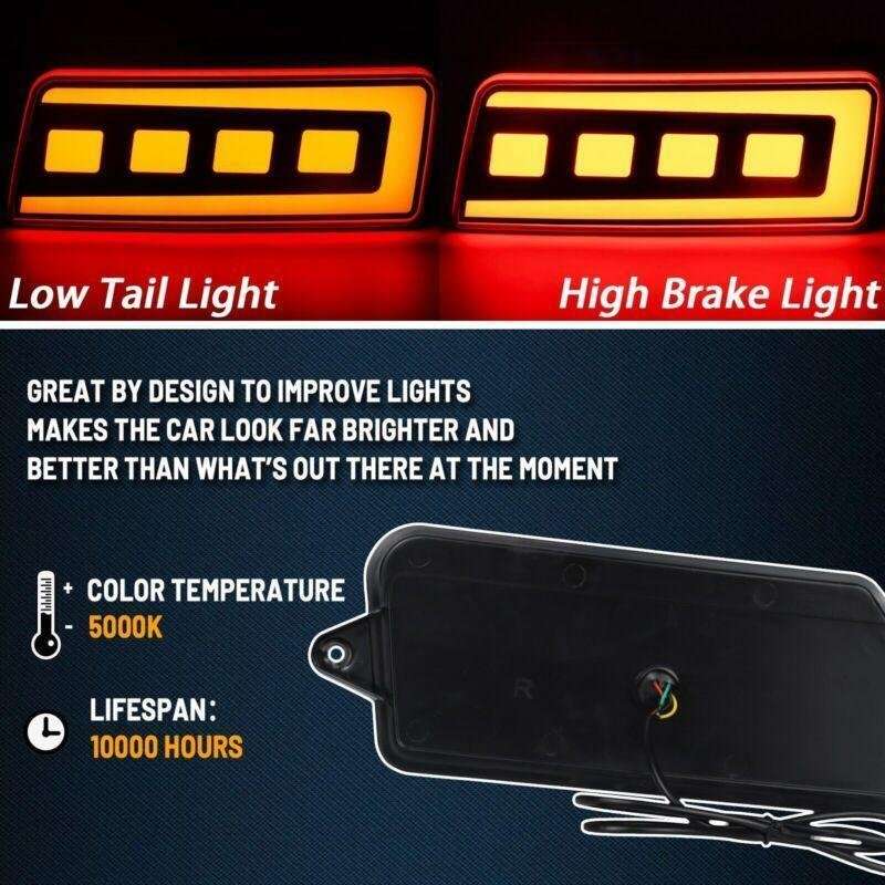 Smoked Rear Reflector LED Tail Brake Signal Lights For 05-10 Jeep Grand Cherokee