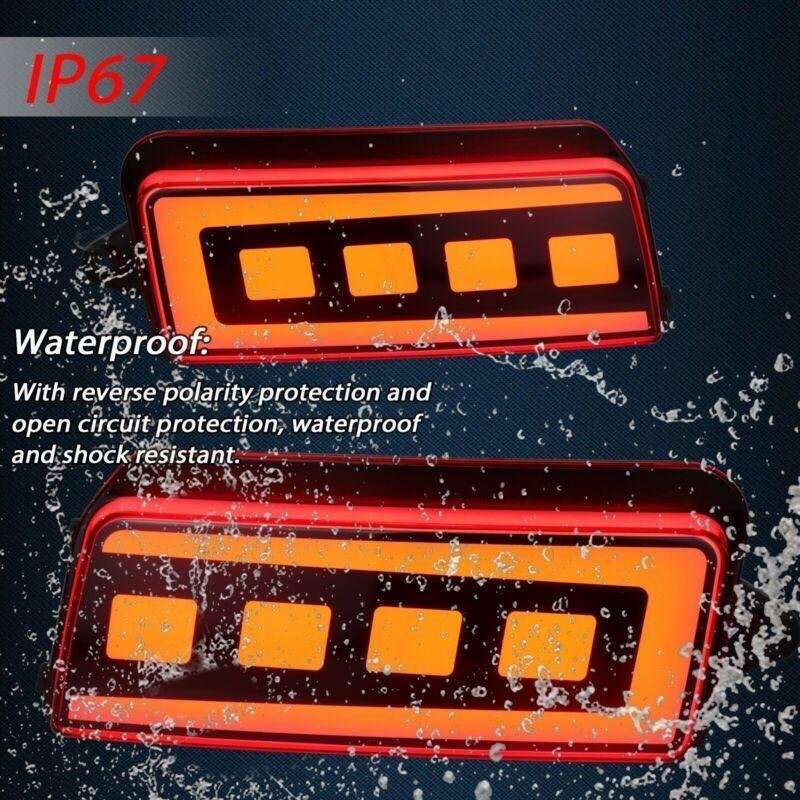 Smoked Rear Reflector LED Tail Brake Signal Lights For 05-10 Jeep Grand Cherokee