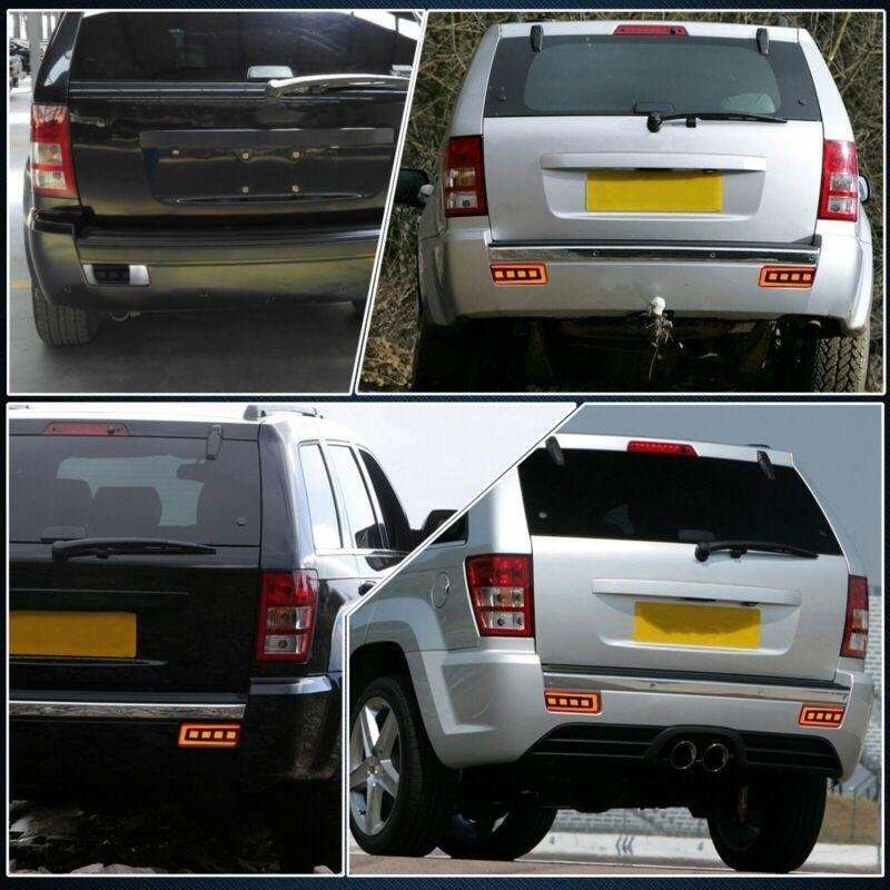 Smoked Rear Reflector LED Tail Brake Signal Lights For 05-10 Jeep Grand Cherokee
