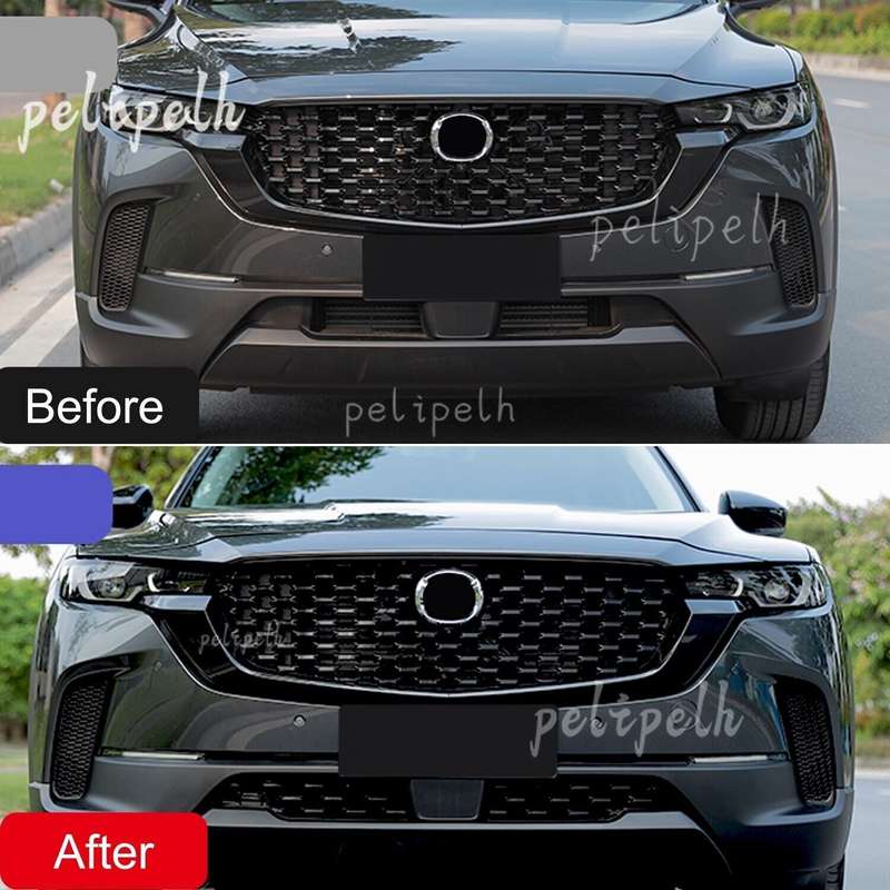 for Mazda CX-50 2022 2023 Glossy Black Front Grille Bottom Decor Cover Trim