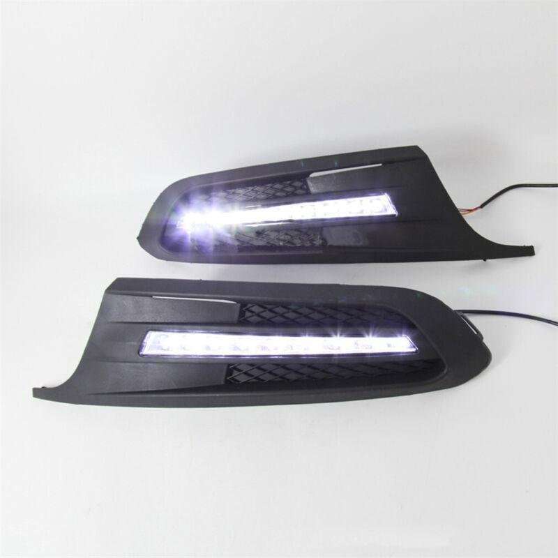 For Volkswagen Sagitar 12-14 Pair Daytime Running Light LED Fog Head Lamp DRL
