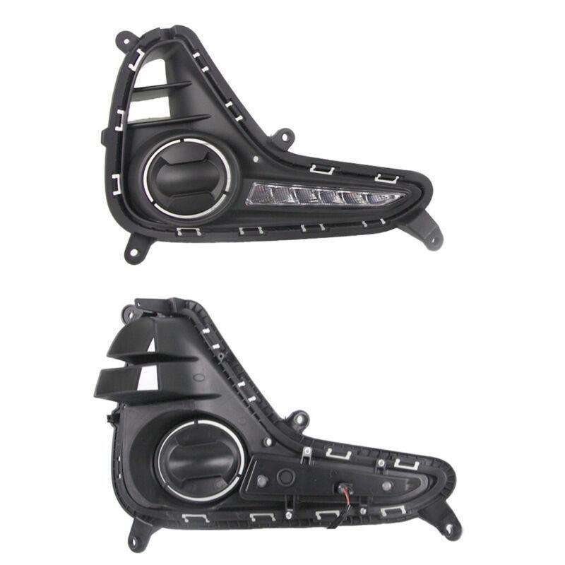 Pair Daytime Running Light LED Fog Head Lamp DRL Fit For Hyundai I10 2017-2019