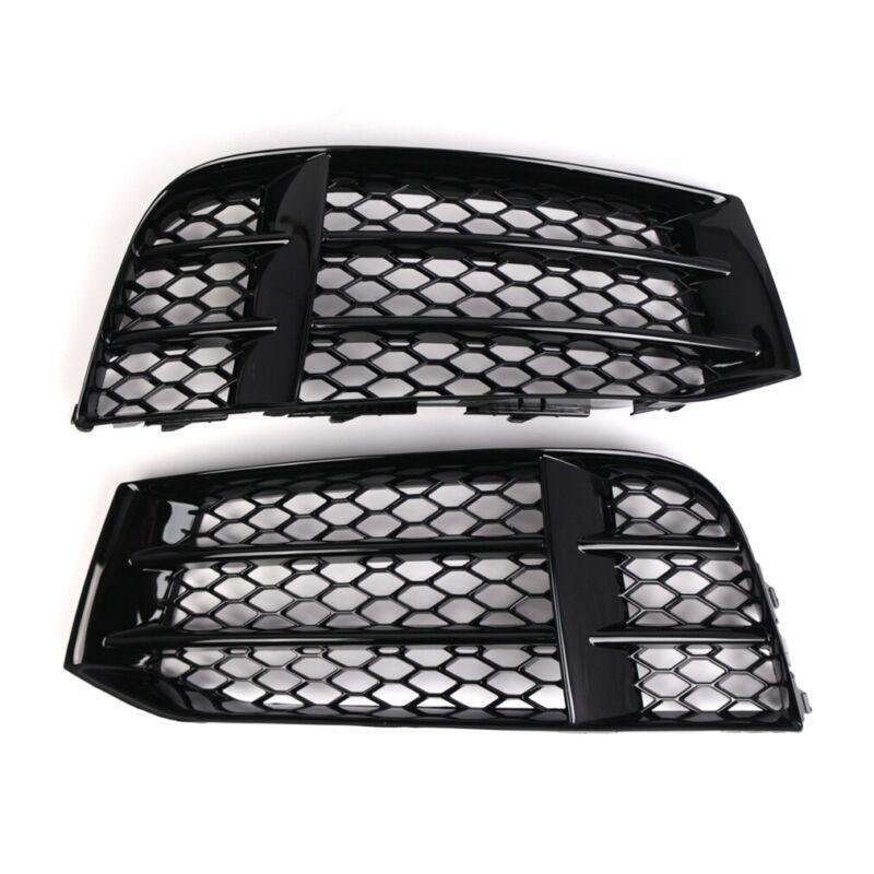 2pcs Set Front Bumper Lower Grilles For Audi RS5 RS5C 2010-2016 Gloss Black