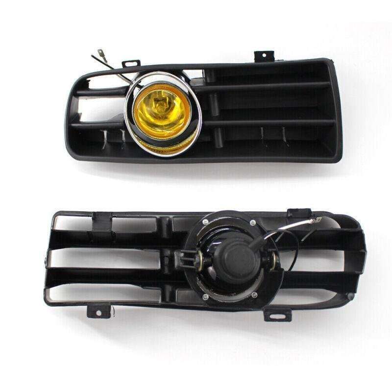 Pair Of Front Bumper Grill Yellow Fog Light Grille for VW Golf MK4 97-03