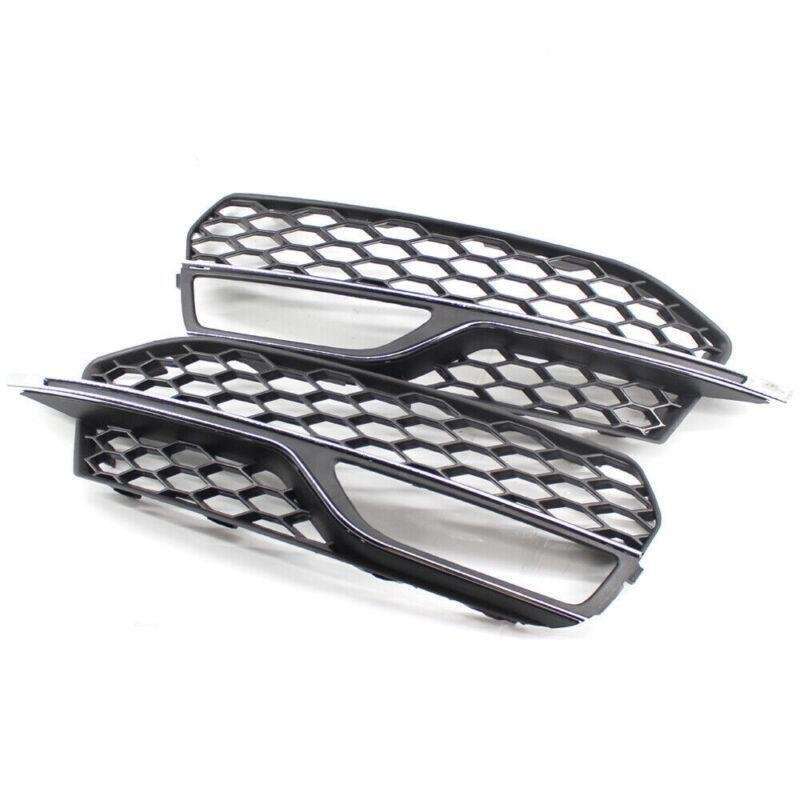Fit For Audi A3 S-Line S3 2014-2016 Pair of Bumper Fog Light Chrome Grill Grille