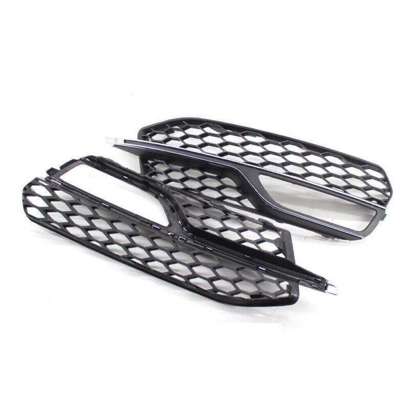 Fit For Audi A3 S-Line S3 2014-2016 Pair of Bumper Fog Light Chrome Grill Grille